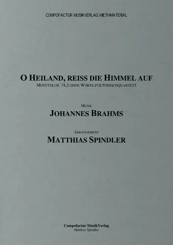 Brahms/Spindler O Heiland reiss die Himmel auf Score Cover