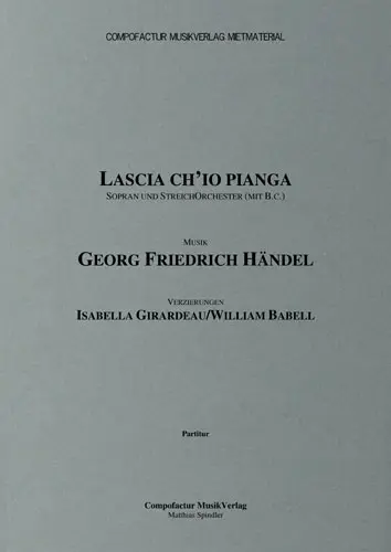 Händel/Girardeau/Babell Lascia ch’io pianga Score Cover