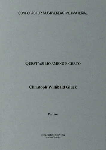 Gluck Orfeo ed Euridice Quest’asilio ameno e grato Score Cover