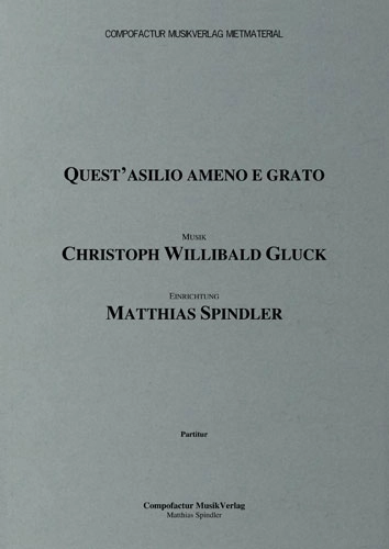 Gluck/Spindler Orfeo ed Euridice Quest’asilio ameno e grato Score Cover