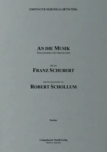 Schubert/Schollum An die Musik Score Cover