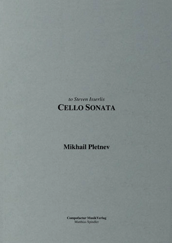 Pletnev Cello Sonata Score Cover