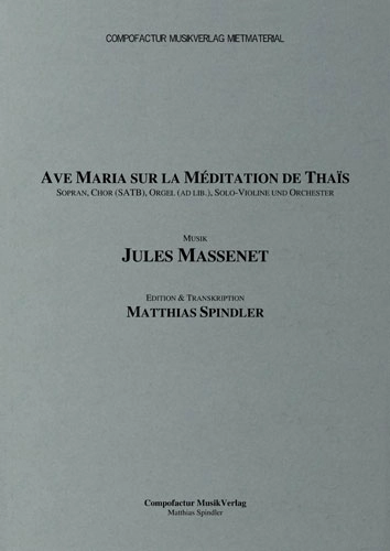 Massenet Ave Maria sur la Méditation de Thaïs Soprano Score Cover